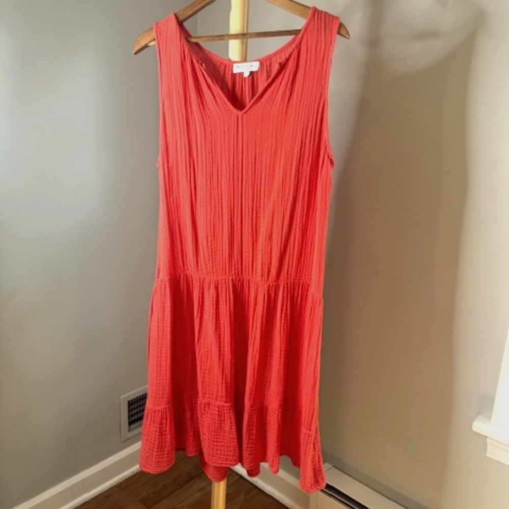 Michael Stars coral gauze sundress, Size L